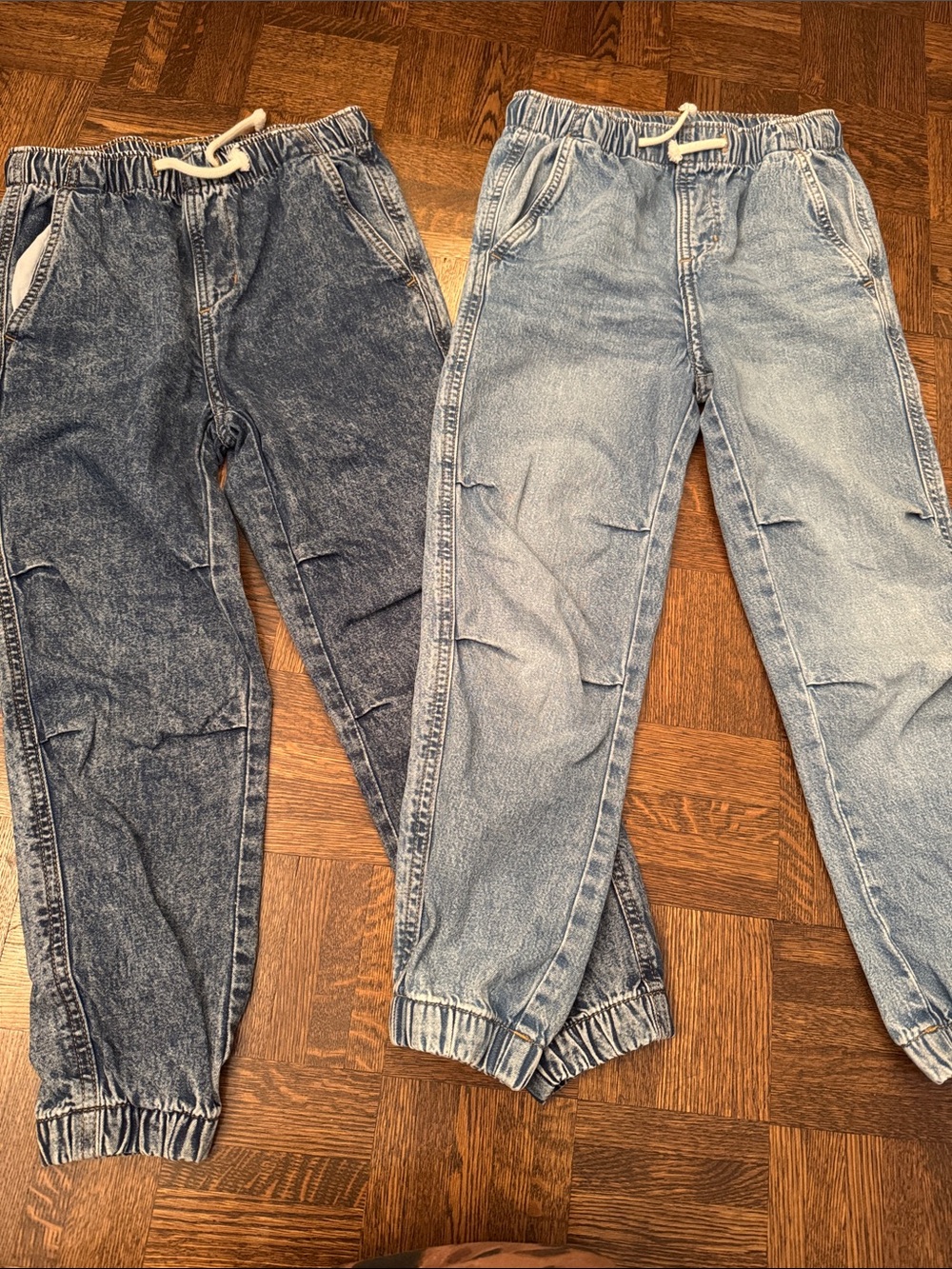 H&M kids Denim Jogger Jeans - Light Blue and Dark Blue size 7